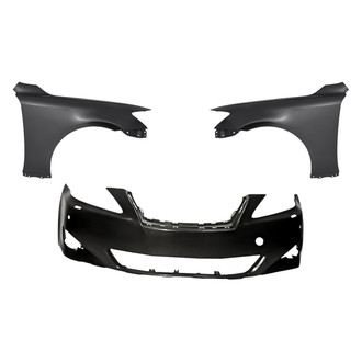 Replacement - 3-Piece (Front Bumper Cover, Driver and Passenger Side Fender) (Standard Line)
