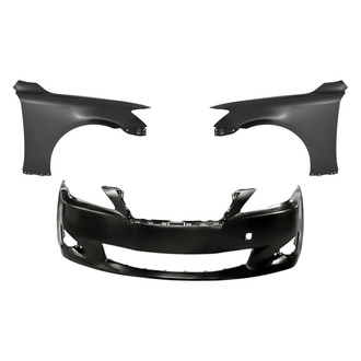 Replacement - 3-Piece (Front Bumper Cover, Driver and Passenger Side Fender) (Standard Line)