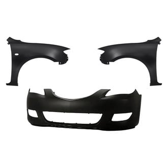 Replacement - 3-Piece (Front Bumper Cover, Driver and Passenger Side Fender) (Standard Line)