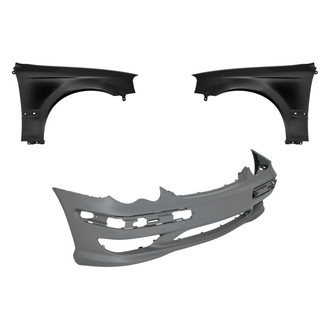 Replacement - 3-Piece (Front Bumper Cover, Driver and Passenger Side Fender) (Standard Line)