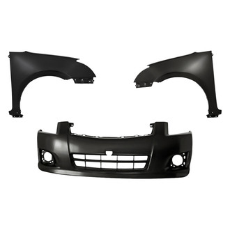 Replacement - 3-Piece (Front Bumper Cover, Driver and Passenger Side Fender) (Standard Line)