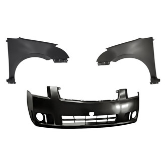 Replacement - 3-Piece (Front Bumper Cover, Driver and Passenger Side Fender) (Standard Line)
