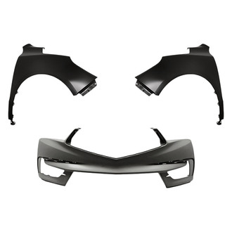 Replacement - 3-Piece (Front Bumper Cover, Driver and Passenger Side Fender)