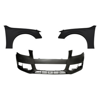 Replacement - 3-Piece (Front Bumper Cover, Driver and Passenger Side Fender) (Standard Line)