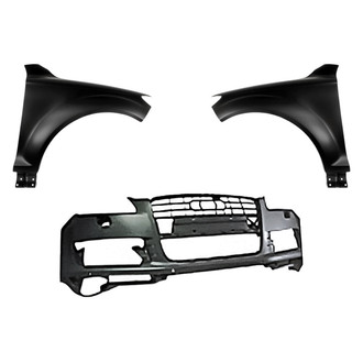 Replacement - 3-Piece (Front Bumper Cover, Driver and Passenger Side Fender) (Standard Line)