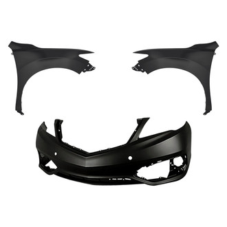 Replacement - 3-Piece (Front Bumper Cover, Driver and Passenger Side Fender)