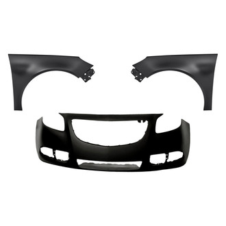 Replacement - 3-Piece (Front Bumper Cover, Driver and Passenger Side Fender) (Standard Line)