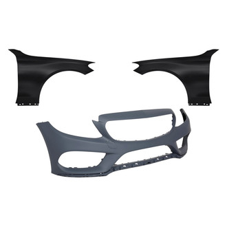 Replacement - 3-Piece (Front Bumper Cover, Driver and Passenger Side Fender) (Standard Line)