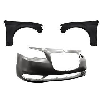 Replacement - 3-Piece (Front Bumper Cover, Driver and Passenger Side Fender) (Standard Line)