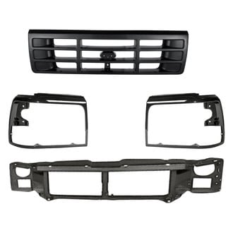 Replacement - 4-Piece (Grille, Header Panel, Driver and Passenger Side Headlight Bezel) (Standard Line)