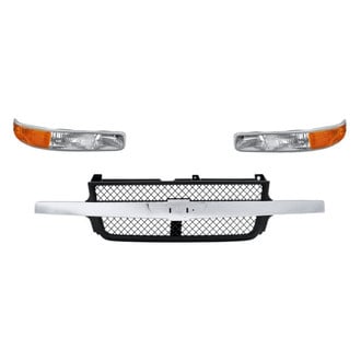 Replacement - 3-Piece (Grille, Front Driver and Passenger Side Turn Signal/Parking Light) (Standard Line)
