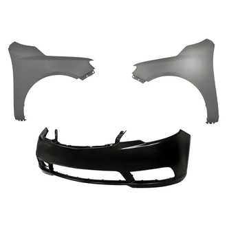 Replacement - 3-Piece (Front Bumper Cover, Driver and Passenger Side Fender)