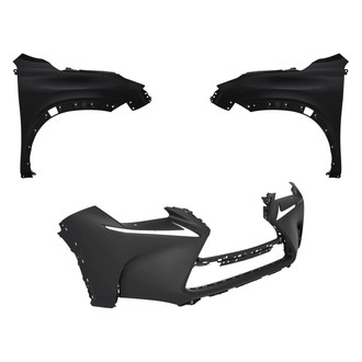 Replacement - 3-Piece (Front Bumper Cover, Driver and Passenger Side Fender)