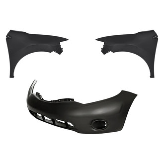 Replacement - 3-Piece (Front Bumper Cover, Driver and Passenger Side Fender) (Standard Line)