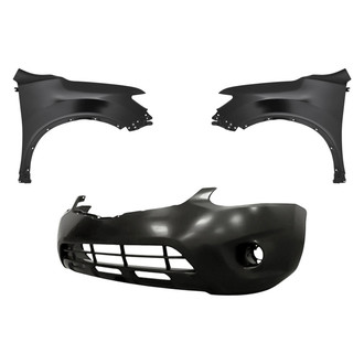 Replacement - 3-Piece (Front Bumper Cover, Driver and Passenger Side Fender) (Standard Line)