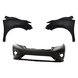 Replacement - 3-Piece (Front Bumper Cover, Driver and Passenger Side Fender)