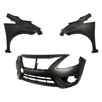 Replacement - 3-Piece (Front Bumper Cover, Driver and Passenger Side Fender)