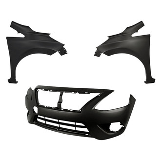 Replacement - 3-Piece (Front Bumper Cover, Driver and Passenger Side Fender) (Standard Line)