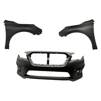 Replacement BNDL-245518 - 3-Piece (Front Bumper Cover, Driver and Passenger Side Fender) (Standard Line)