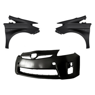 Replacement - 3-Piece (Front Bumper Cover, Driver and Passenger Side Fender) (Standard Line)