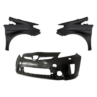 Replacement - 3-Piece (Front Bumper Cover, Driver and Passenger Side Fender) (Standard Line)