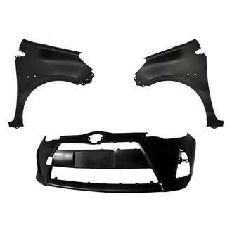 Replacement - 3-Piece (Front Bumper Cover, Driver and Passenger Side Fender) (Standard Line)