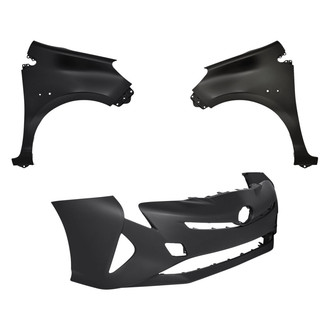 Replacement - 3-Piece (Front Bumper Cover, Driver and Passenger Side Fender) (Standard Line)