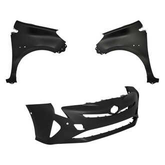 Replacement - 3-Piece (Front Bumper Cover, Driver and Passenger Side Fender) (Standard Line)