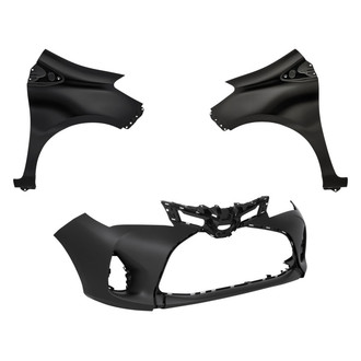 Replacement - 3-Piece (Front Bumper Cover, Driver and Passenger Side Fender) (Standard Line)