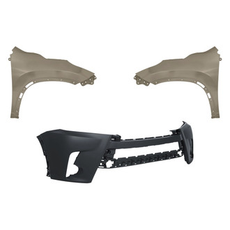 Replacement - 3-Piece (Front Bumper Cover, Driver and Passenger Side Fender)