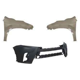 Replacement - 3-Piece (Front Bumper Cover, Driver and Passenger Side Fender) (Standard Line)