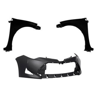 Replacement - 3-Piece (Front Bumper Cover, Driver and Passenger Side Fender)