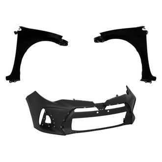 Replacement - 3-Piece (Front Bumper Cover, Driver and Passenger Side Fender) (Standard Line)