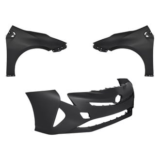 Replacement - 3-Piece (Front Bumper Cover, Driver and Passenger Side Fender)