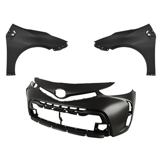 Replacement - 3-Piece (Front Bumper Cover, Driver and Passenger Side Fender) (Standard Line)