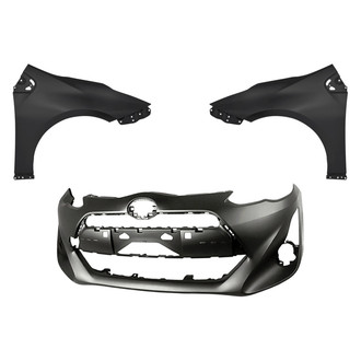 Replacement - 3-Piece (Front Bumper Cover, Driver and Passenger Side Fender) (Standard Line)