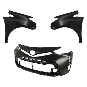 Replacement - 3-Piece (Front Bumper Cover, Driver and Passenger Side Fender) (Standard Line)