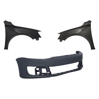Replacement - 3-Piece (Front Bumper Cover, Driver and Passenger Side Fender)