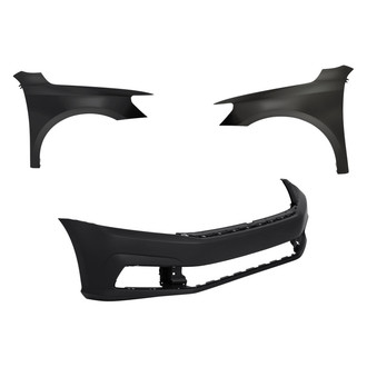 Replacement - 3-Piece (Front Bumper Cover, Driver and Passenger Side Fender)