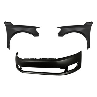 Replacement - 3-Piece (Front Bumper Cover, Driver and Passenger Side Fender)