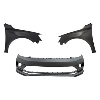Replacement - 3-Piece (Front Bumper Cover, Driver and Passenger Side Fender) (Standard Line)