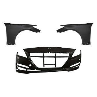 Replacement - 3-Piece (Front Bumper Cover, Driver and Passenger Side Fender) (Standard Line)