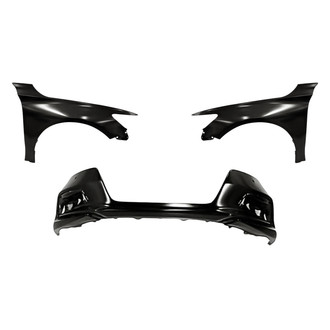 Replacement - 3-Piece (Front Bumper Cover, Driver and Passenger Side Fender) (Standard Line)
