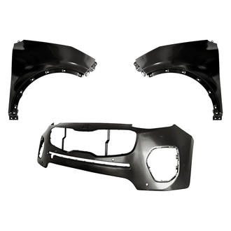 Replacement - 3-Piece (Front Bumper Cover, Driver and Passenger Side Fender) (Standard Line)