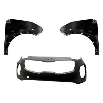 Replacement - 3-Piece (Front Bumper Cover, Driver and Passenger Side Fender) (Standard Line)