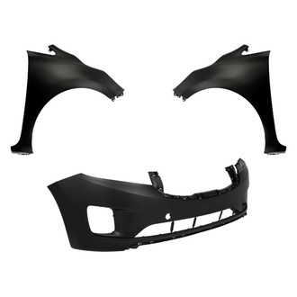 Replacement - 3-Piece (Front Bumper Cover, Driver and Passenger Side Fender)