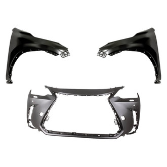 Replacement - 3-Piece (Front Bumper Cover, Driver and Passenger Side Fender) (Standard Line)