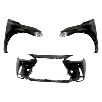 Replacement - 3-Piece (Front Bumper Cover, Driver and Passenger Side Fender) (Standard Line)