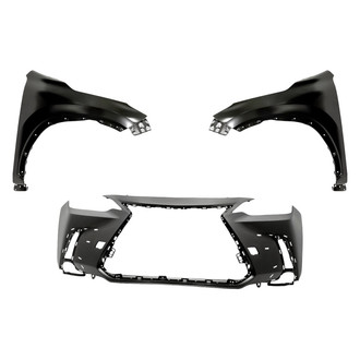 Replacement - 3-Piece (Front Bumper Cover, Driver and Passenger Side Fender) (Standard Line)