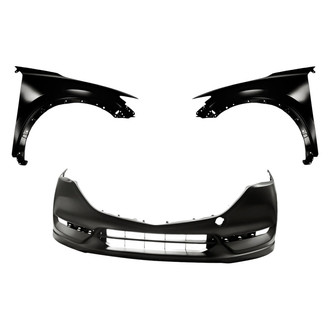 Replacement - 3-Piece (Front Bumper Cover, Driver and Passenger Side Fender)